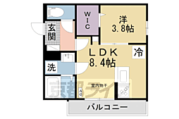 JR片町線(学研都市線) 京田辺駅 徒歩10分の賃貸アパート 3階1LDKの間取り