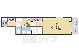 JR片町線(学研都市線) 京田辺駅 徒歩19分の賃貸アパート 3階1Kの間取り