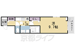 JR片町線(学研都市線) 京田辺駅 徒歩19分の賃貸アパート 1階1Kの間取り