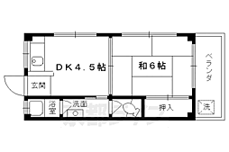 日向マンション 1DKの間取図画像