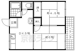 巽ハイツ 2DKの間取図画像