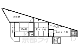 本町マンション 3DKの間取図画像