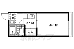 シティハイムフジイ 1Kの間取図画像