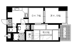 JR東海道・山陽本線 桂川駅 徒歩7分の賃貸マンション 4階2DKの間取り