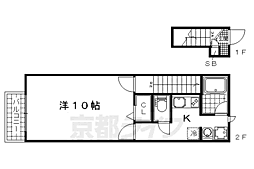 エムズアロッジオ 2階1Kの間取り