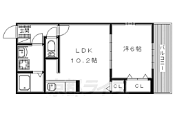 京阪本線 石清水八幡宮駅 徒歩15分の賃貸アパート 2階1LDKの間取り