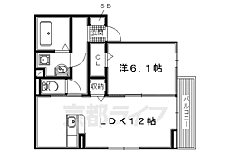 エクセレンス大畔 2階1LDKの間取り