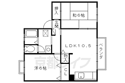 トゥインクル八科 2階2LDKの間取り