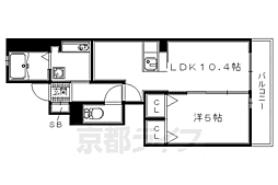 フルーレ神明 1階1LDKの間取り