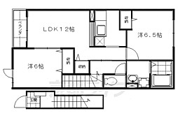 レジデンスカレントB 2LDKの間取図画像