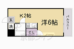ジュネス深草 1Kの間取図画像