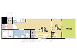 Green Garden 1DKの間取図画像