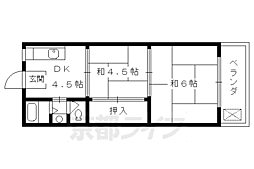 マンション中川 2DKの間取図画像