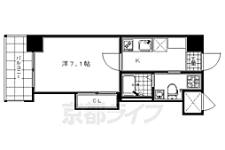 HF四条河原町レジデンス 1Kの間取図画像