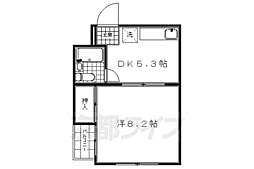 第2ヌヴェールハイツ 1DKの間取図画像