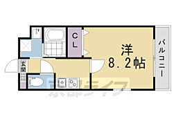 クオリエ丹波口駅前 1Kの間取図画像