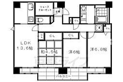 ilRosso堀川六角 3LDKの間取図画像