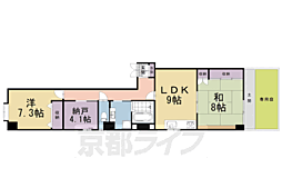 パルティール四条 2SLDKの間取図画像