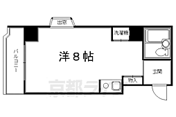 エクレーヌ御池 ワンルームの間取図画像