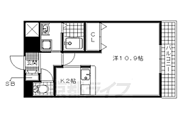 レジデンス宗園 1Kの間取図画像