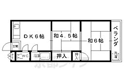 福王子マンション 2DKの間取図画像