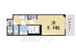 CREST TAPP 京都太秦天神川 dex I 1Kの間取図画像