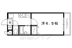 オークセブン 1Kの間取図画像