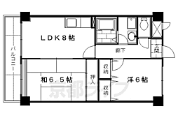 サンモール松本 2LDKの間取図画像