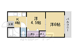 寺田ガーデンハイツ 2Kの間取図画像