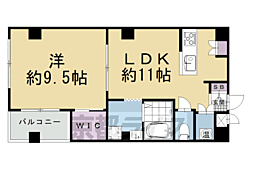 ランディングス錦 1LDKの間取図画像