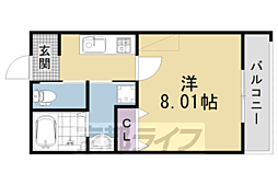 京都市上京区上善寺町マンション 1Kの間取図画像