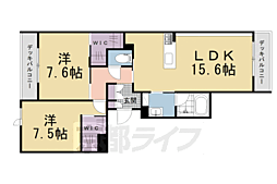 アンド ベンジャミン 2LDKの間取図画像