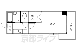 ウィングテラス篠原 1Kの間取図画像