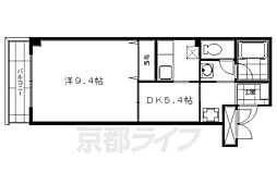 アビタシオン・伏見 1DKの間取図画像