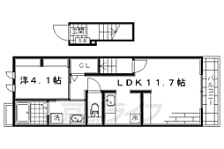 カーサ内膳 1LDKの間取図画像
