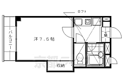 フォーブル深草 1Kの間取図画像