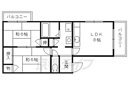 トウハイム 2LDKの間取図画像