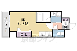 エクラージュ御池 ワンルームの間取図画像