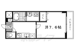 ベラジオ京都西院ウエストシティ 1Kの間取図画像