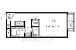 レオパレス観月 1Kの間取図画像