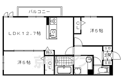 ベル・クローバー嵯峨野 2LDKの間取図画像