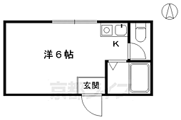 ステーション京都学生ハイツ ワンルームの間取図画像
