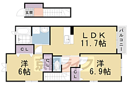 ディアコート 2LDKの間取図画像