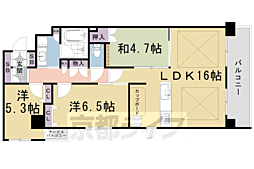 プレサンスロジェ二条城前 3LDKの間取図画像