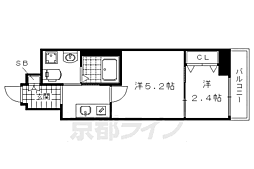 ファーストフィオーレ京都西陣 2Kの間取図画像