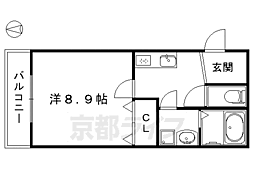 アールグランツ廬山寺千本 1Kの間取図画像