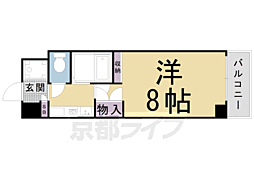 アスカじゅらく 1Kの間取図画像