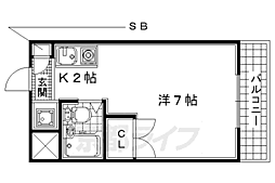 コリンノルド 1Kの間取図画像