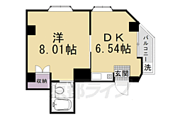 シャトレ西京極 1DKの間取図画像