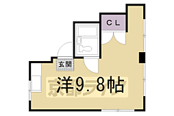 Kozy嵯峨嵐山 ワンルームの間取図画像
